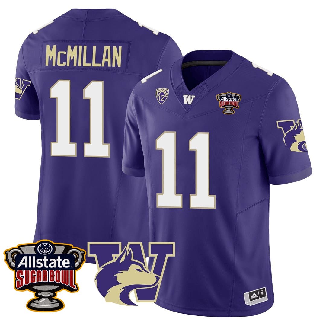 Men's Jalen McMillan Jersey #11 Washington Huskies Sugar Bowl Patch Football Stitched