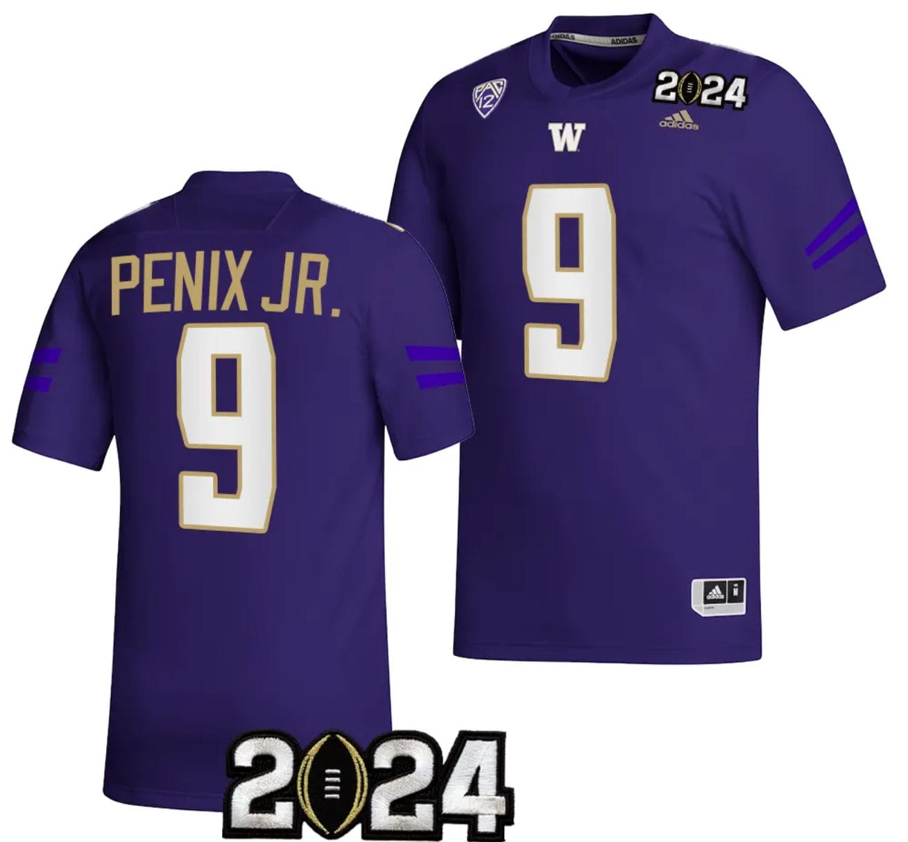 Men's Michael Penix Jr Jersey #9 Washington Huskies 2024 College Football Playoff National Championship Purple