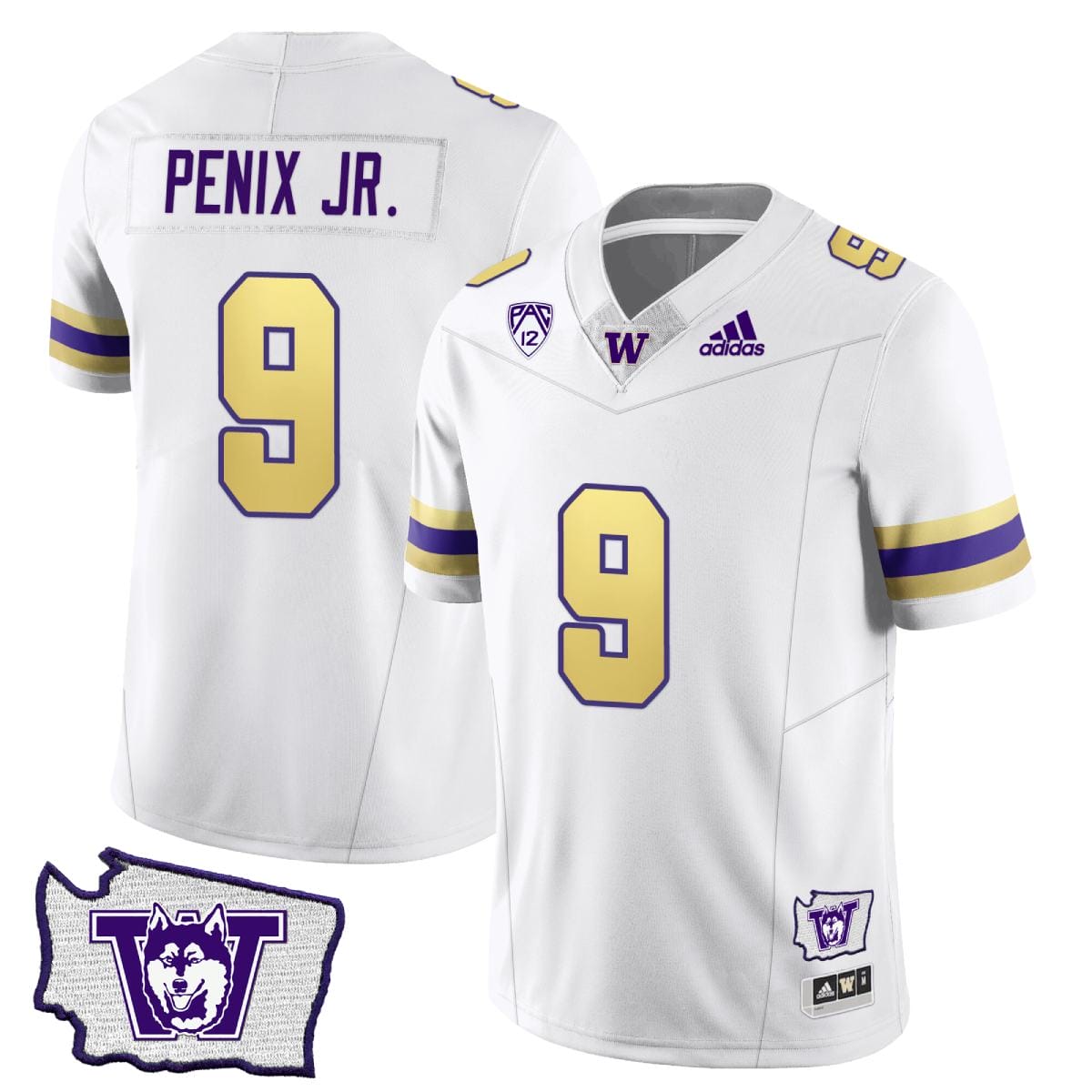 Men's Michael Penix Jr Jersey #9 Washington Huskies Washington Map Patch Football Husky Royalty