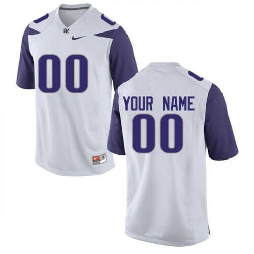 Men's Washington Huskies Custom Jersey Name Number White College Football