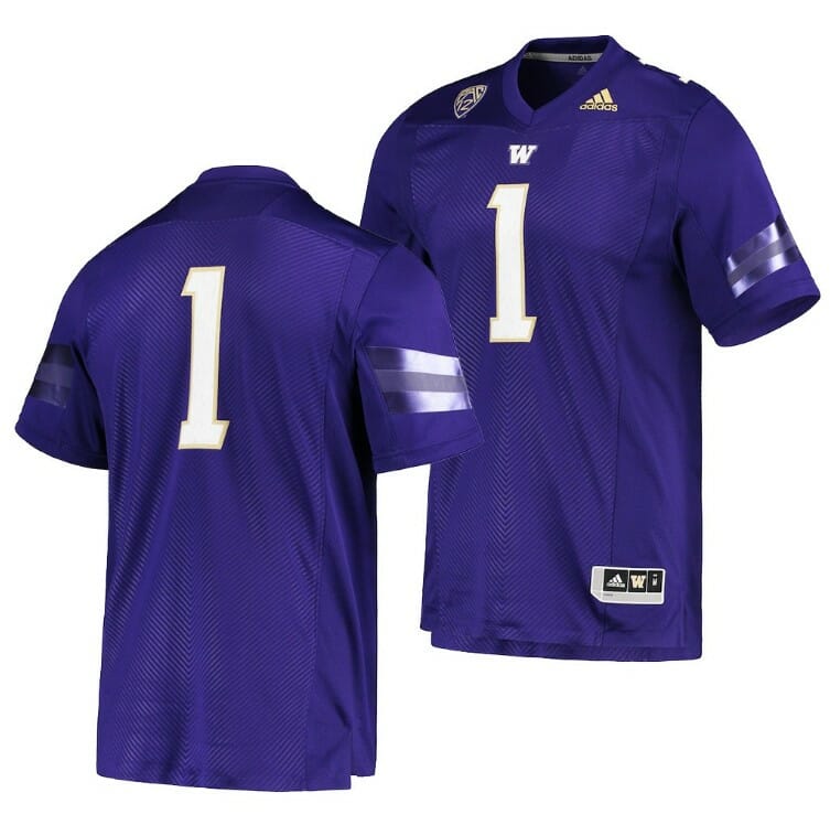 Men's Personalized Washington Huskies Jersey 1 Purple College Football Premier Jersey