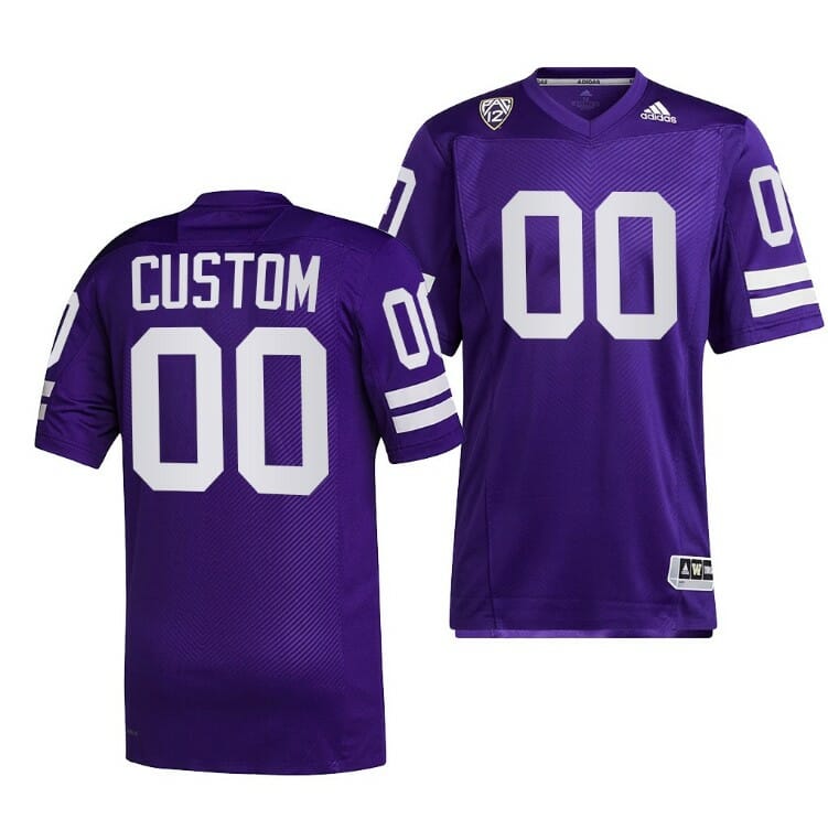 Men's Custom Washington Huskies Jersey Purple 91 Throwback Jersey Reverse Retro