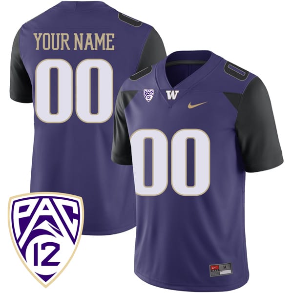 Men's Custom Washington Huskies Jersey Name and Number College Football Purple Game All Stitched