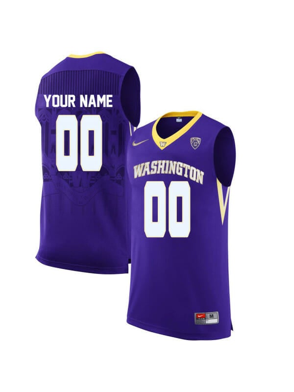 Men's Custom Washington Huskies Jersey College Basketball Name and Number Elite Purple