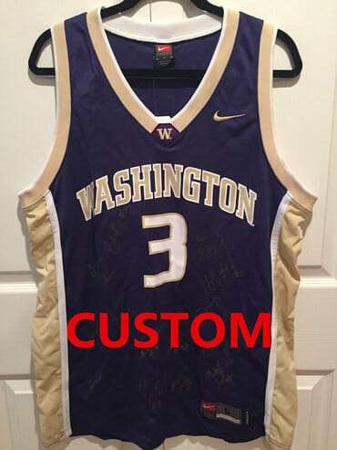 Men's Custom Washington Huskies Jersey College Basketball Name and Number 2005 Team Signed Brandon Roy