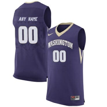 Men's Custom Washington Huskies Jersey College Basketball Name and Number Purple Style