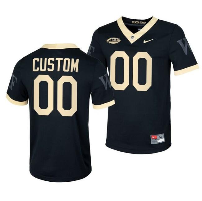 Men's Customized Wake Forest Demon Deacons Jersey Black Untouchable Jersey Football