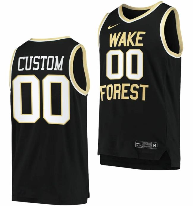 Men's Custom Wake Forest Demon Deacons Jersey Name and Number College Basketball Black