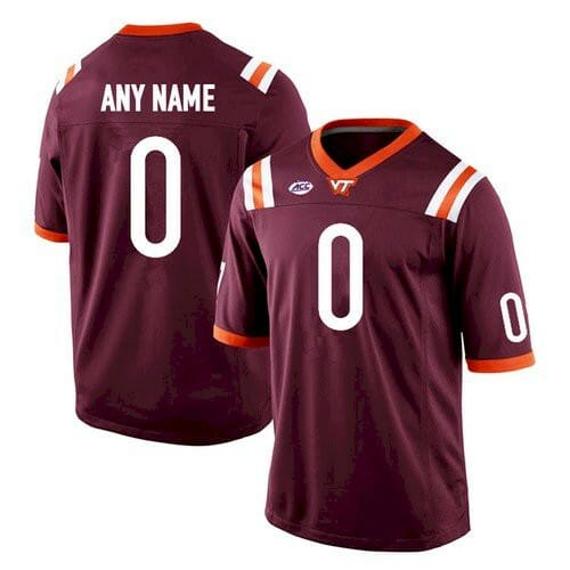 Men's Virginia Tech Hokies Custom Jersey Stitched College Game Player Maroon