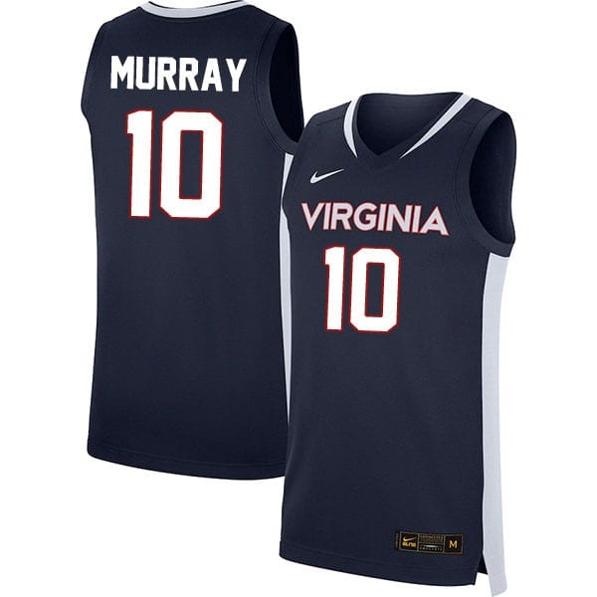 Men's Taine Murray Jersey #10 Virginia Cavaliers College Basketball Stitched Navy