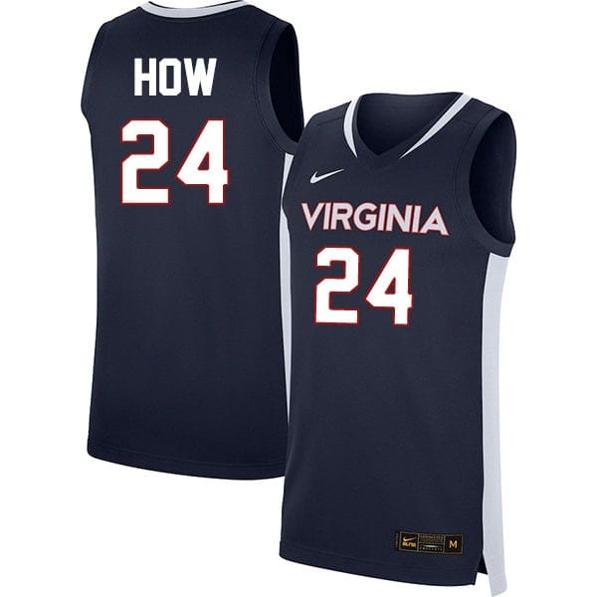 Men's Tristan How Jersey #24 Virginia Cavaliers College Basketball Stitched Navy