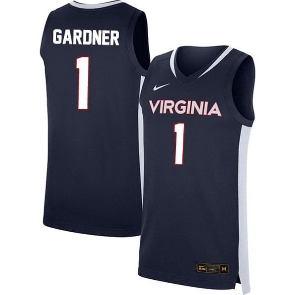 Men's Jayden Gardner Jersey #1 Virginia Cavaliers College Basketball Stitched Navy