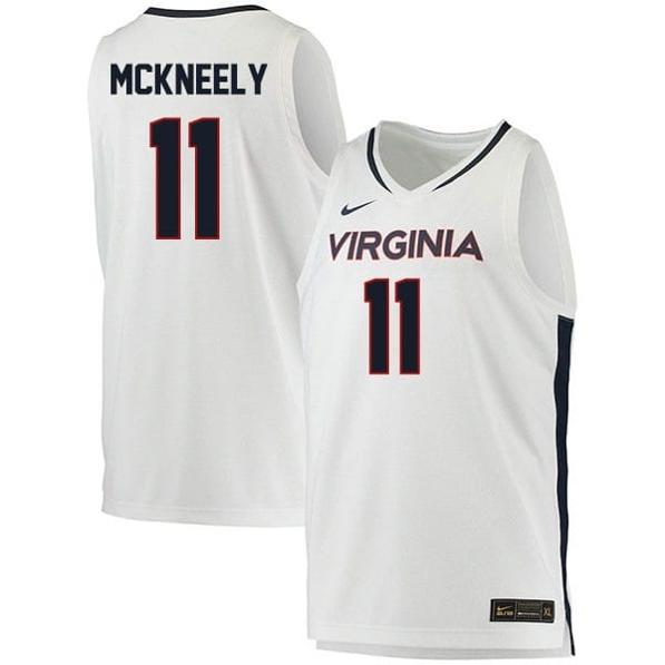 Men's Isaac McKneely Jersey #11 Virginia Cavaliers College Basketball Stitched White