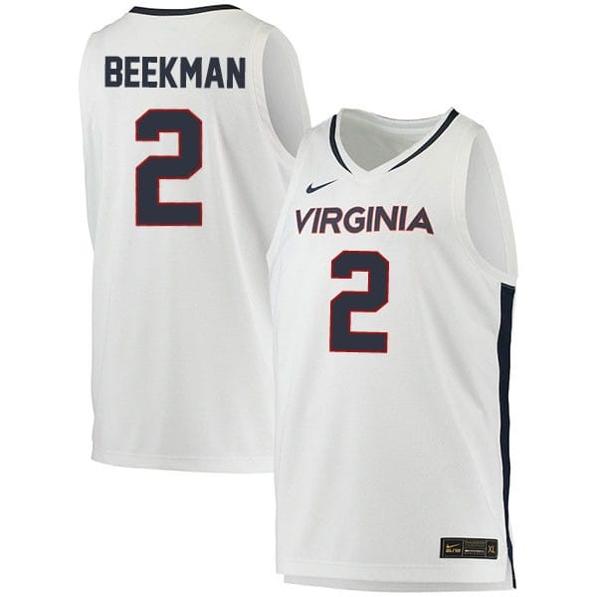 Men's Reece BeekmanJersey #2 Virginia Cavaliers College Basketball Stitched White