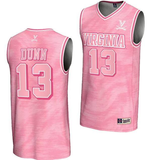 Men's Ryan Dunn Jersey #13 Virginia Cavaliers College Basketball Lightweight Pink