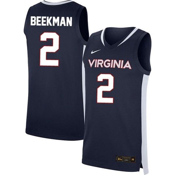 Men's Reece BeekmanJersey #2 Virginia Cavaliers College Basketball Stitched Navy