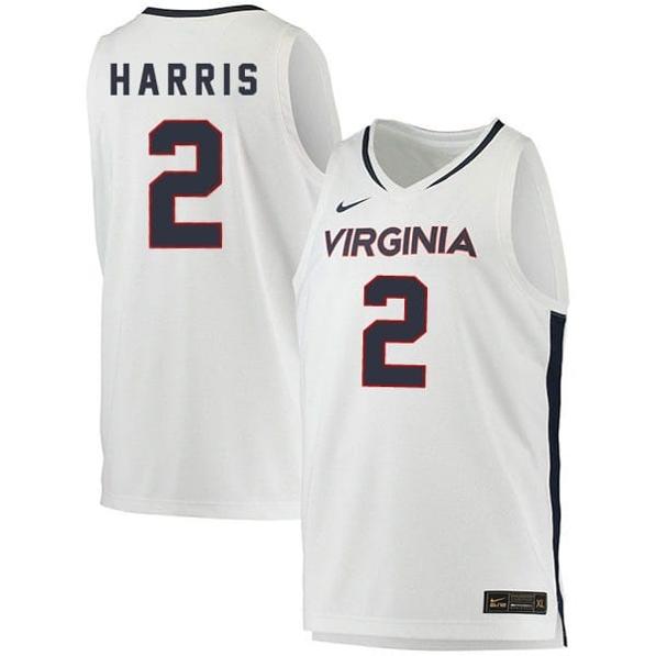 Men's Dante Harris Jersey #2 Virginia Cavaliers College Basketball Stitched White