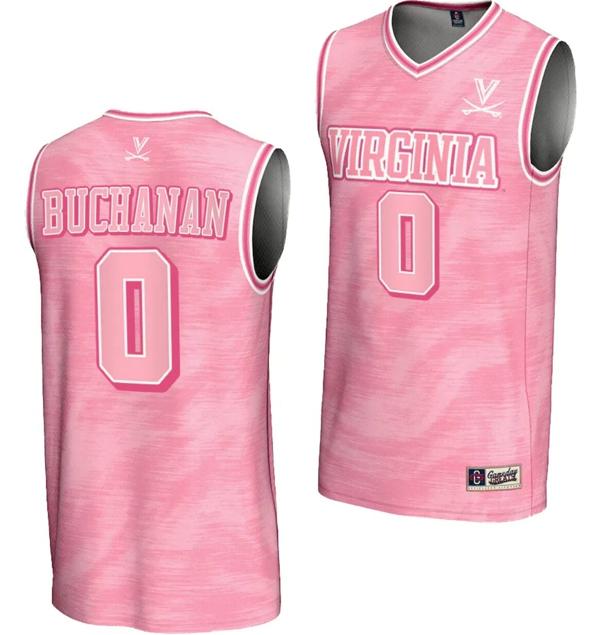 Men's lake Buchanan Jersey #0 Virginia Cavaliers College Basketball Lightweight Pink