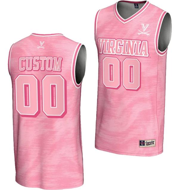 Men's Custom Virginia Cavaliers Jersey Name and Number College Basketball Lightweight Pink