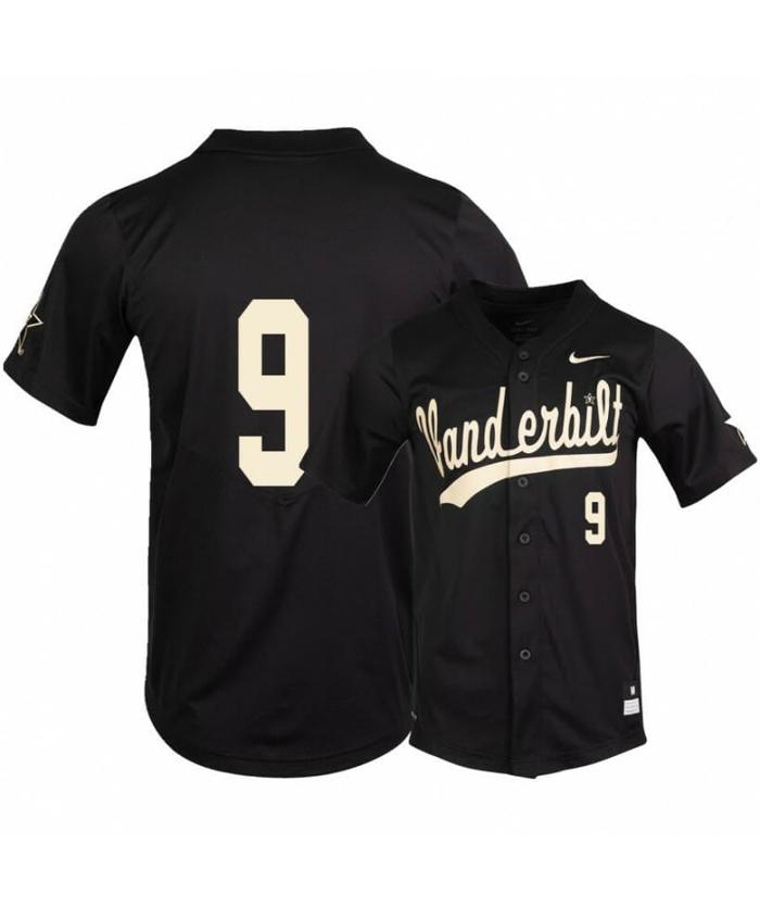 Men's Vanderbilt Commodores 9 Carter Young Black College Baseball Jersey