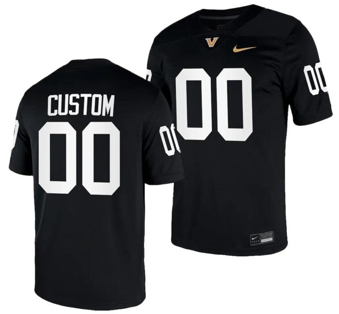 Men's Custom Vanderbilt Commodores Jersey Name and Number College Football Black