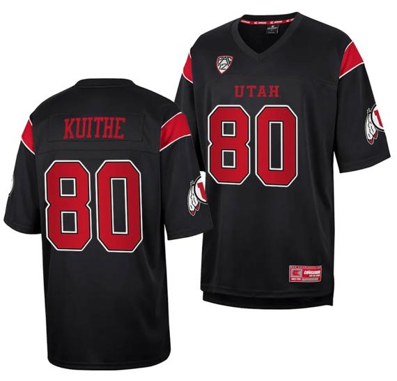 Men's Utah Utes #80 Brant Kuithe Jersey Throwback College Football Black