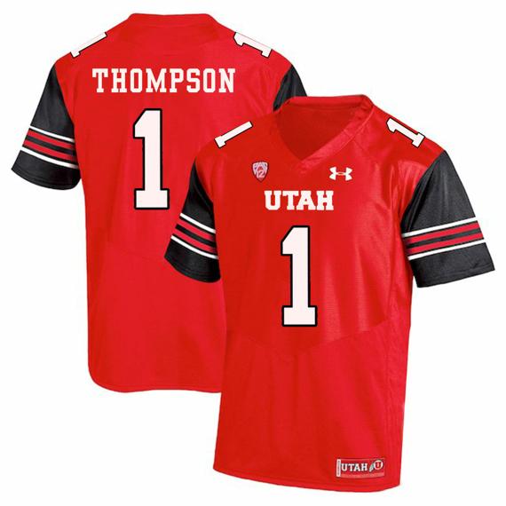 Men's Utah Utes #1 Kendal Thompson NCAA College Football Jersey Red