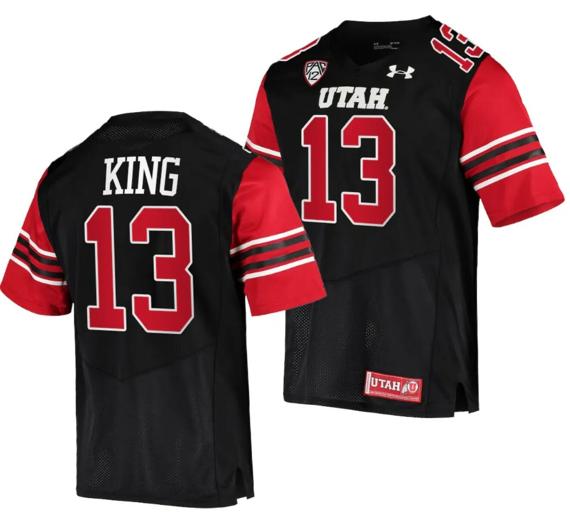 Men's Utah Utes #13 Landen King Jersey College Football Black