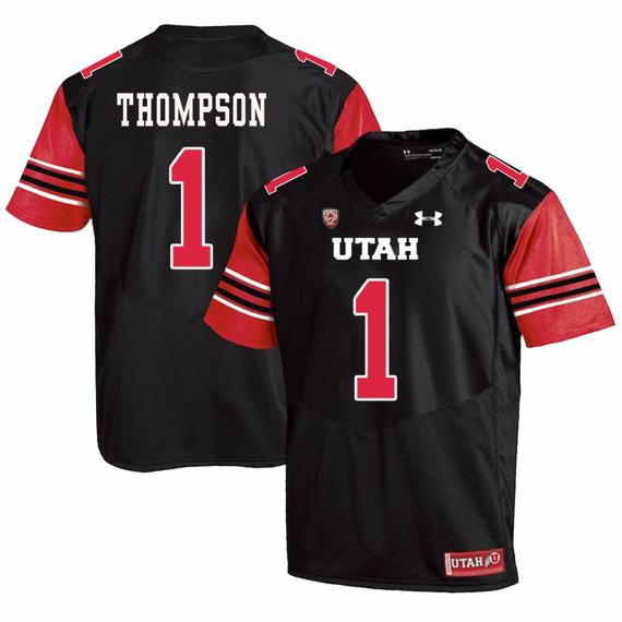 Men's Utah Utes #1 Kendal Thompson NCAA College Football Jersey Black