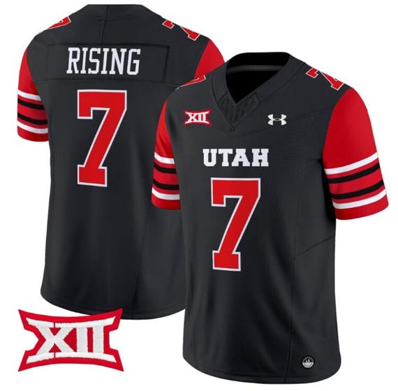 Men's Cameron Rising Jersey #7 Utah Utes Vapor Limited College Football Stitched Black