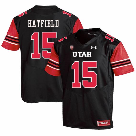 Men's Utah Utes #15 Dominique Hatfield NCAA College Football Jersey Black