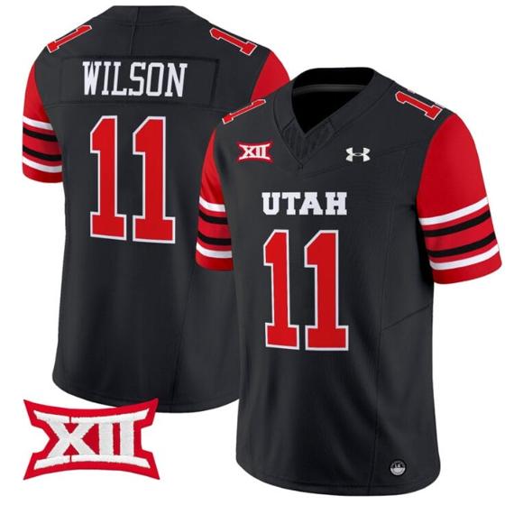 Men's Isaac Wilson Jersey #11 Utah Utes Vapor Limited College Football Stitched Black