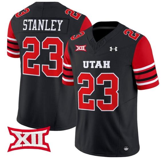 Men's Dijon Stanley Jersey #23 Utah Utes Vapor Limited College Football Stitched Black