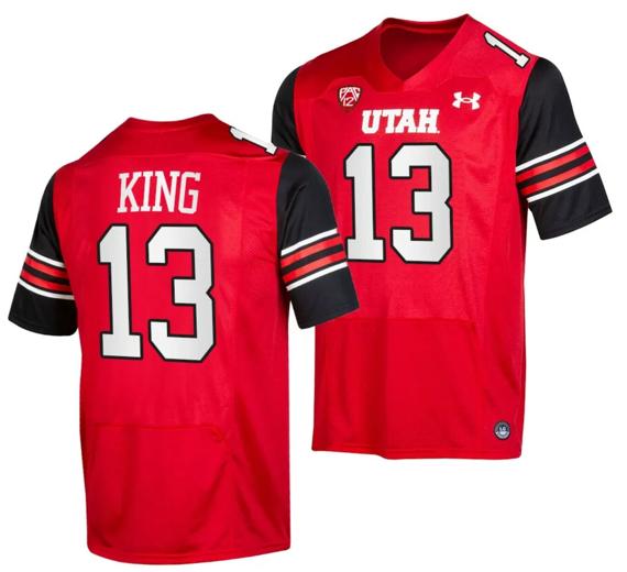 Men's Utah Utes #13 Landen King Jersey College Football Red