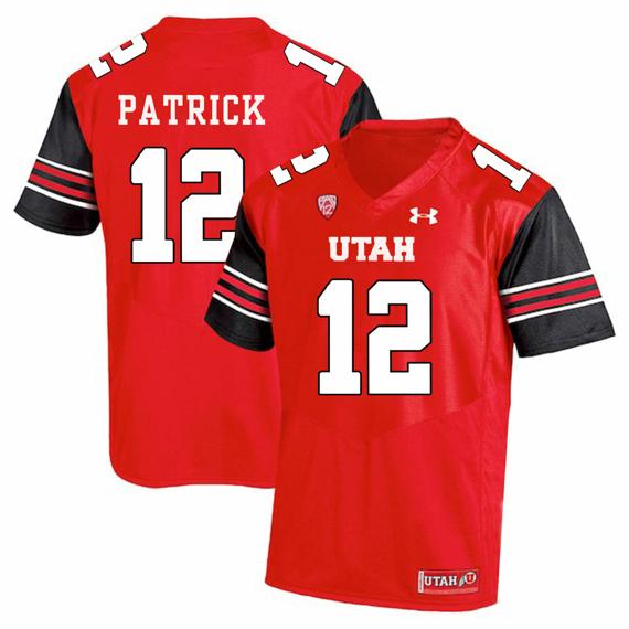 Men's Utah Utes #12 Tim Patrick NCAA College Football Jersey Red