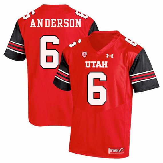 Men's Utah Utes #6 Dres Anderson NCAA College Football Jersey Red