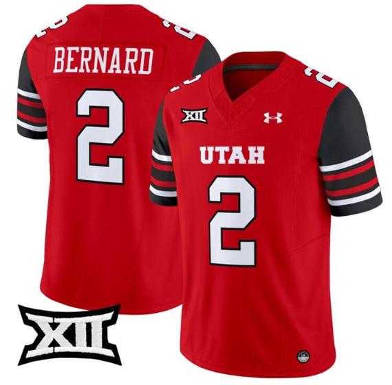 Men's Micah Bernard Jersey #2 Utah Utes Vapor Limited College Football Stitched Red