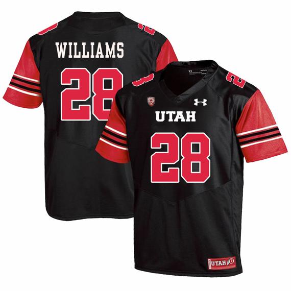 Men's Utah Utes #28 Joe Williams NCAA College Football Jersey Black