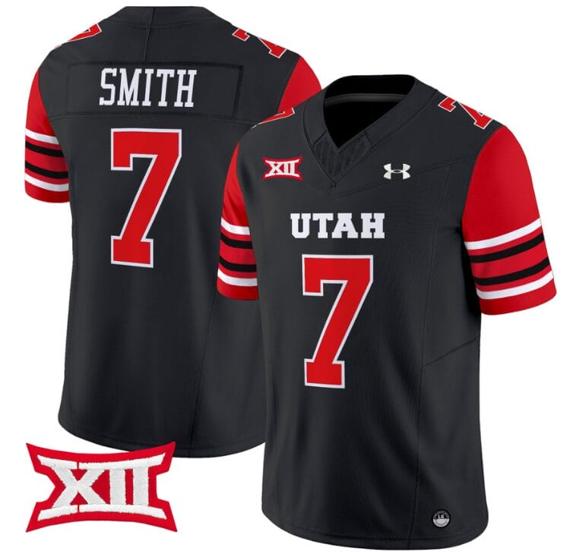 Men's Steve Smith Sr Jersey #7 Utah Utes Vapor Limited College Football Stitched Black