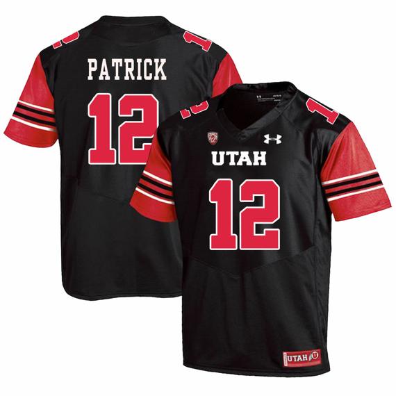 Men's Utah Utes #12 Tim Patrick NCAA College Football Jersey Black