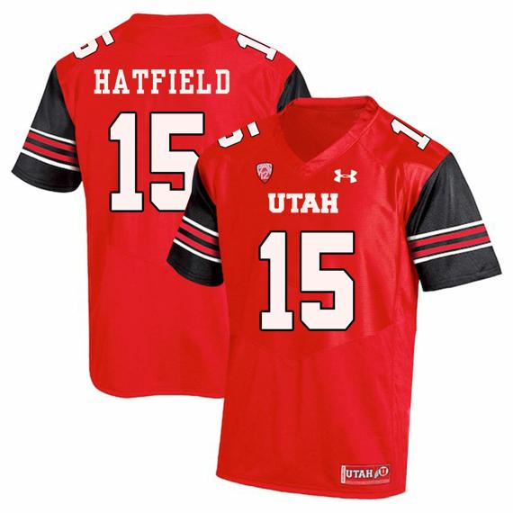 Men's Utah Utes #15 Dominique Hatfield NCAA College Football Jersey Red