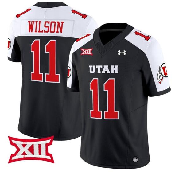 Men's Isaac Wilson Jersey #11 Utah Utes Vapor Limited College Football Stitched Black Alternate