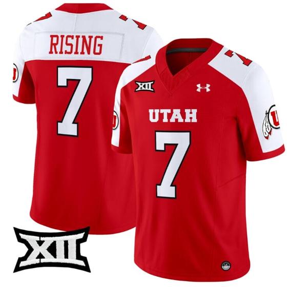 Men's Cameron Rising Jersey #7 Utah Utes Vapor Limited College Football Stitched Red Alternate