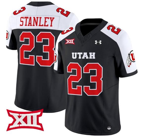 Men's Dijon Stanley Jersey #23 Utah Utes Vapor Limited College Football Stitched Black Alternate