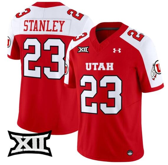 Men's Dijon Stanley Jersey #23 Utah Utes Vapor Limited College Football Stitched Red Alternate