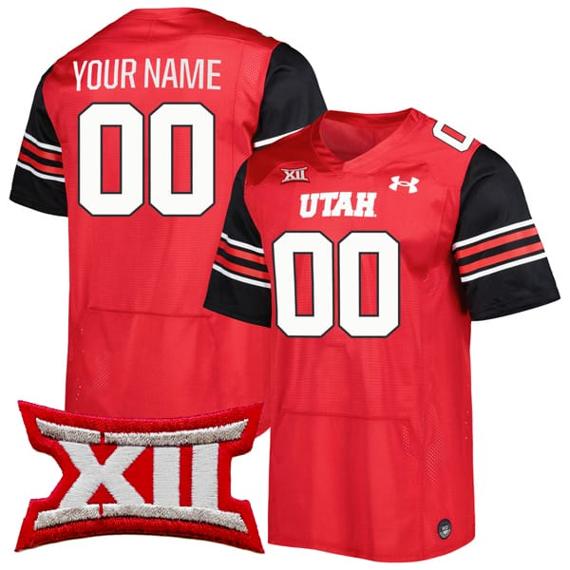 Men's Custom Utah Utes Jersey Name and Number College Football Red Home Game All Stitched