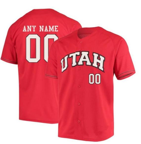 Men's Custom Utah Utes Baseball Jersey Name Number NCAA College Red