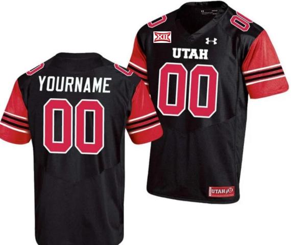 Men's Custom Utah Utes Jersey Name and Number Throwback Black College Football