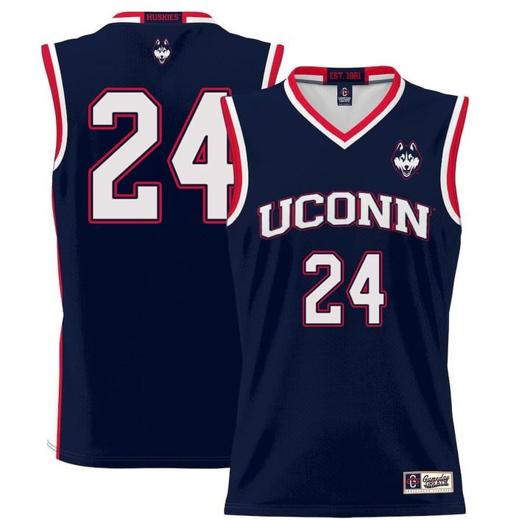 Men's Jordan Hawkins Jersey UConn Huskies College Basketball No Name Navy #24