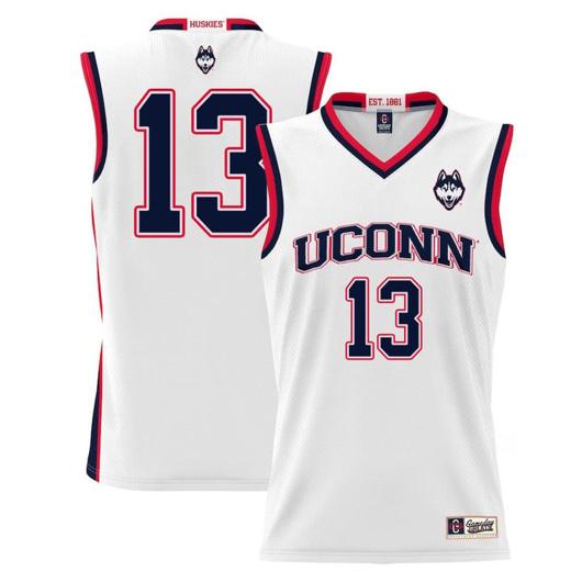 Men's Richie Springs Jersey UConn Huskies College Basketball No Name White #13